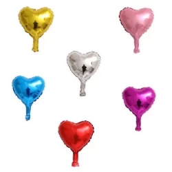 kit 5 Balão Metalizada Coração E Estrela 9 Polegadas 22cm