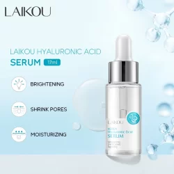 Sérum de ácido hialurônico LAIKOU hidratante redutor de poros removedor de espinhas reparo da maciez da pele 17ml