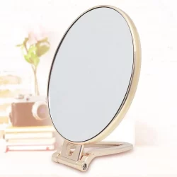 Espelho de Mesa Maquiagem Compacto com Suporte Rose Gold