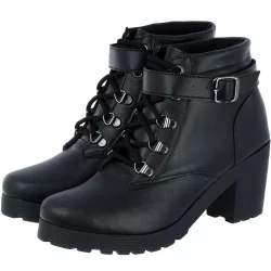 Coturno Botinha Feminino Moda Com Detalhe Em Fivela