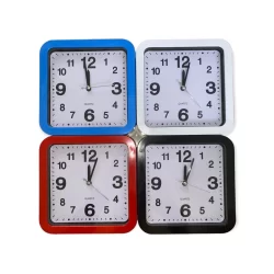 Relógio despertador quadrado analógico de mesa ou de parede colorido