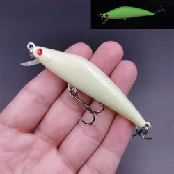 5 Pcs Luminosa Kit Isca Artificial Noite Iscas De Pesca 8 Cm 8g Baixo Minnow