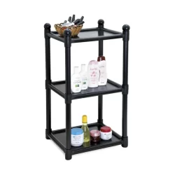 Prateleira Estante Plástico Modular 3 Andares PRETA