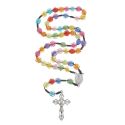 Terço Nossa Senhora Aparecida Rosas Colorido 46cm