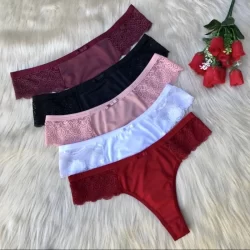 Kit 10 Calcinhas Microfibra Renda Lateral - calcinha Lingerie - Tanga Suzy LINDAS.