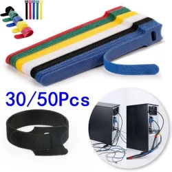 30pcs/50pcs Organizador De Cabos De Náilon Reutilizável/Laços De Cor