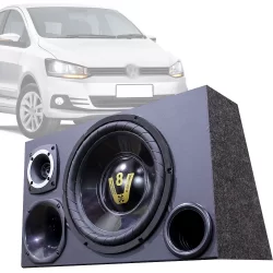 Caixa Trio Som Automotivo Trio Completa Subwoofer Para Volks Fox Crosfox SpaceFox