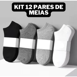 Kit 12 Pares Meia SOQUETE CANO CURTO SORTIDOS Barato Promoção Atacado