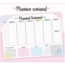 Bloco Planner de Mesa A4 Planejamento Semanal C/50 Folhas