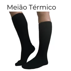 Meião Meia Preto Tricotada Em Algodão Termica Frio Motoboy