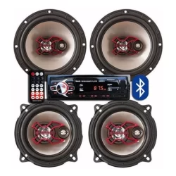 Kit Som Bluetooth Gol G3 + 4 Alto Falante Bravox 200w
