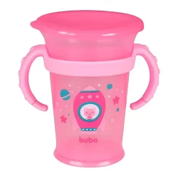 Copo De Treinamento 360 Rosa Com Alça Removível 13214 - Buba
