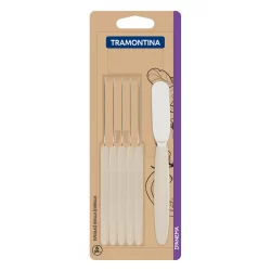 Conjunto de Espátulas para Manteiga Geléia Patês TRAMONTINA Ipanema Cinza Claro 6 Peças
