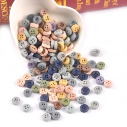 100Pcs 9mm/10mm 4-Holes Botões Mistos De Madeira Colorida Para Costura Artesanato De Raspagem Acessórios De Decoração De Casa Artesanais MT2519