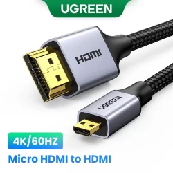 Cabo Micro HDMI UGREEN 1M 4K/60H Para Macho GoPro Projetor Sony