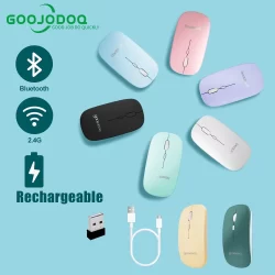 Rato Goojodoq Mouse Sem Fio Para laptop Bluetooth Recarregável Telefone De Mesa Silencioso Android Purple Pink Dark Green