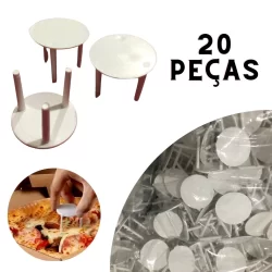 Apoio Mesinha Kit 20 Un Suporte Tripé Para Caixa De Pizza