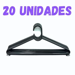 Cabide de Roupa Plásticos Preto Kit c/ 20 unidades!!!