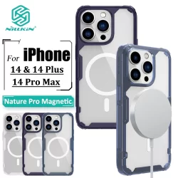 Nillkin Capa Magnética Transparente Para iPhone 14 Natureza Pro De Telefone Ultrafina Luxuosa Macia TPU Airbag Traseira