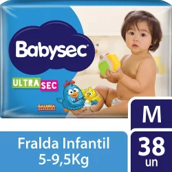 Fralda Babysec Galinha Pintadinha Ultrasec Mega Tamanho M 38 unidades