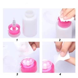 Porta Acetona Com Valvula Trava 60ML/180 ML Rosa Manicure Salão