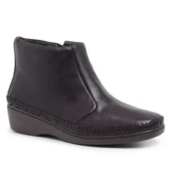 Bota Botinha Couro Legítimo Comfort Anatômica Ortopédica Anti-stress Sarroche 10001