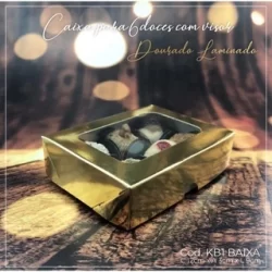 10 Caixas P/ 6 Doce C/Visor Ouro Laminada 12X9X3 Kb1 Baixa (Kb)