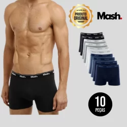 Kit 10 Cuecas Boxer Mash Algodão Cotton Box Original Oferta