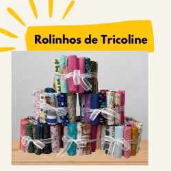 Tecido Tricoline 100% algodão rolinhos sortidos medindo 30x50cm cada