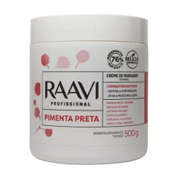 Creme De Massagem Corporal Drenagem Pimenta Preta Raavi 500g