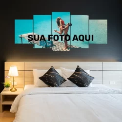 Quadro Decorativo Mosaico Personalizado bebe Foto Grande Casal Minha Foto 122cm x 60cm