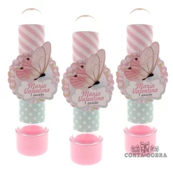 Tubete 3D Jardim de Borboletas Rosa para Lembrancinha de Festa e Eventos diversos