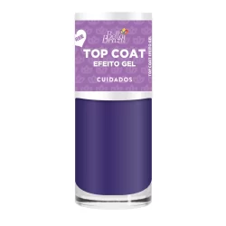Esmalte Top Coat Efeito Gel 9ml Seca sem Cabine + Durabilidade FInalizador Manicure e Uso Proprio