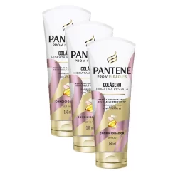 Kit 3 Condicionadores Pantene Colágeno Hidrata e Regasta 150ml