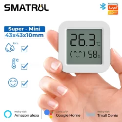 SMATRUL Tuya sensor De Temperatura E Umidade mini display digital LCD Compatível Com Bluetooth APP