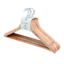Conjunto de cabides de madeira 8 Pçs - Oikos