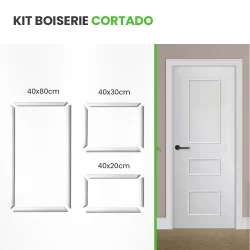 Rodameio Boiserie Adesivo Kit Trio Cortado 40x80 40x20 40x30