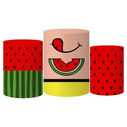 Trio Capas Cilindro Tema Melancia Veste Facil C/ Elastico