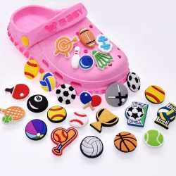 Encantos De Sapato Para Tamanco Decoração Pinos Novo Botão De Reunião Esportiva Colorida