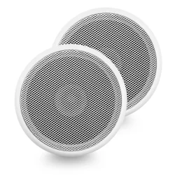 2 Caixas Som Ambiente Arandela Redonda 5pol Embutir 55w 8 Ohms Gesso Pvc Madeira