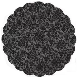 Fundo Rendado Redondo Preto 9cm - 100 unidades - Cromus - Rizzo