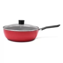 Wok Com Tampa Brinox Garlic Antiaderente 4,1 Litros 28x9 cm Vermelho