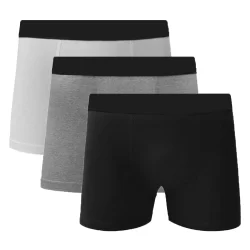 Kit 3 Cueca Boxer Algodão Cotton Confortável Lisa Básica Box Alta Elasticidade Sortida C5