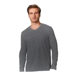 Camiseta Manga Longa Cinza Masculina Lisa