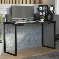 Mesa de Escritório Industrial Preta 120cm Nero Marquina Madesa