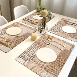 4 Jogo Americano Sisal Impermeável Pvc 4 Lugares