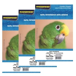 Papel Fotográfico Adesivo A4 Glossy 115g 60 Folhas Inkjet À Prova D´água