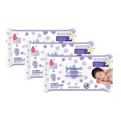 Kit com 3 Johnson's Baby Lenços Umedecidos Hora do Sono 288 unidades