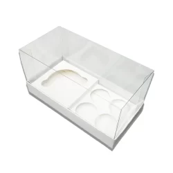 Caixa Cupcake com 4 Brigadeiros (17x9x8cm) Branco - 5 unidades - Assk - Rizzo