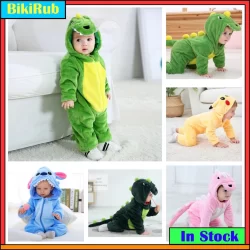 Baby Kigurumi Dinossauro Pikachu Stitch Cartoon Romper Infantil Kids Macacão Para Meninas Cosplay Fantasias Pyjama